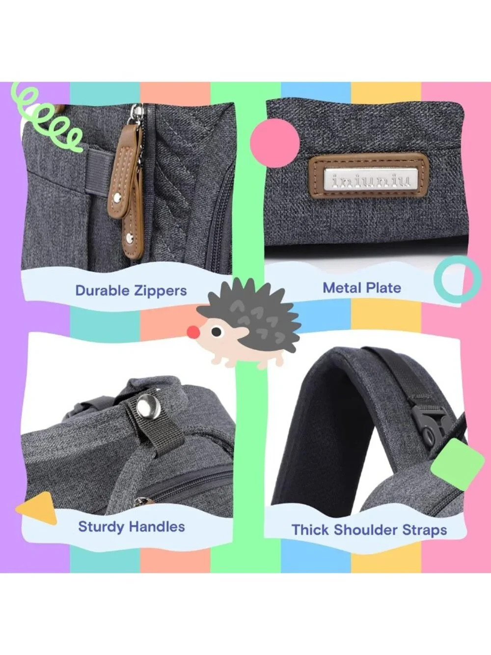 Large Capacity Waterproof Baby Diaper Bag Backpack | 4-in-1 Travel Kit